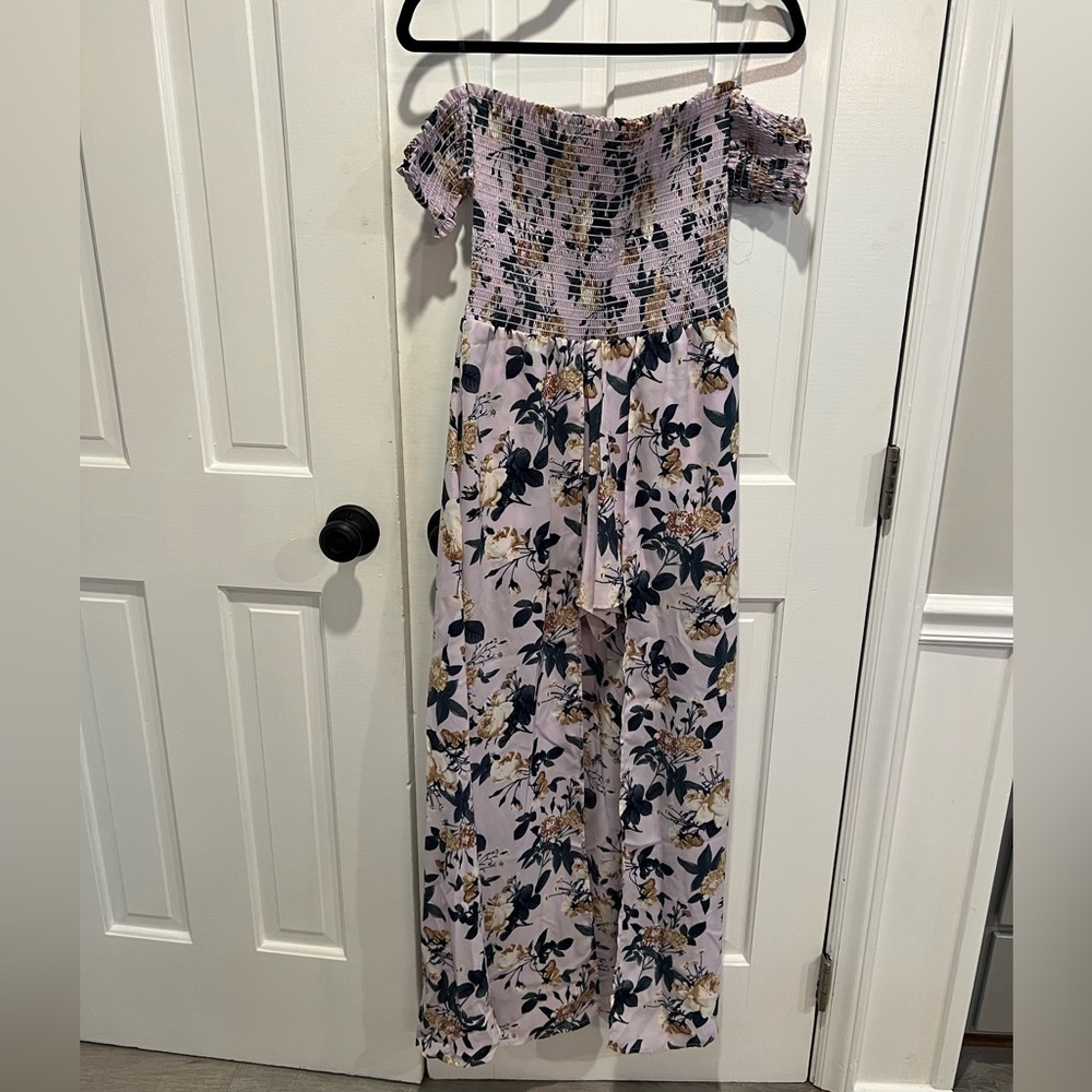 Floral Romper with Train skirt